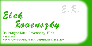 elek rovenszky business card